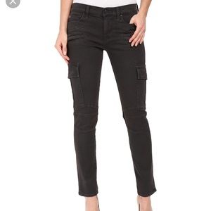 Hudson Colby ankle Moto skinny cargo black pants